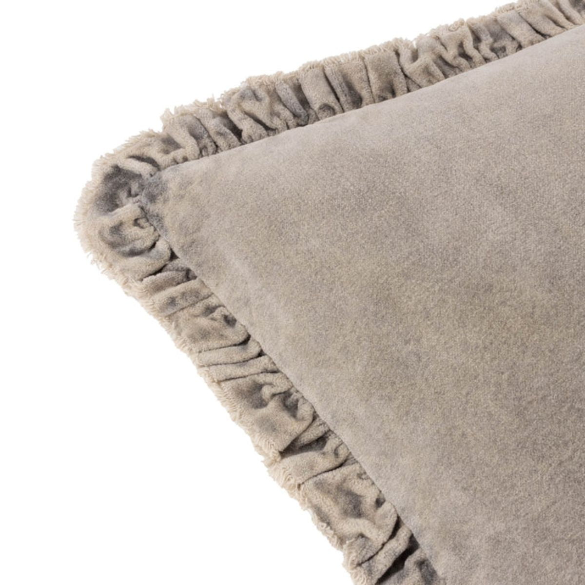 Riva Home Bertie Washed Cotton Velvet Cushion Taupe