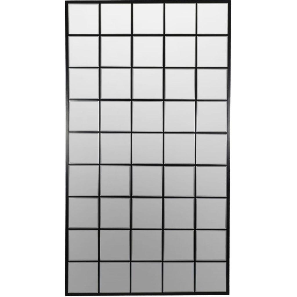Bexley Floor Standing Leaning Crittall Mirror 100x180cm - Black-Beaumonde