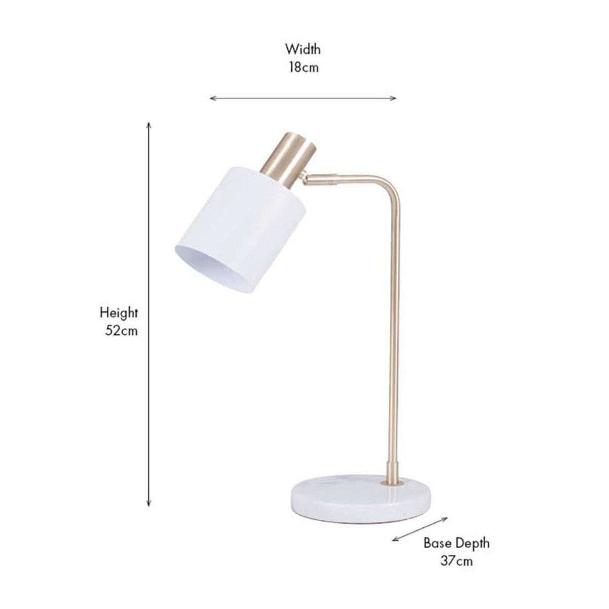 Pacific Lifestyle Biba Marble Footed White and Gold Table Lamp