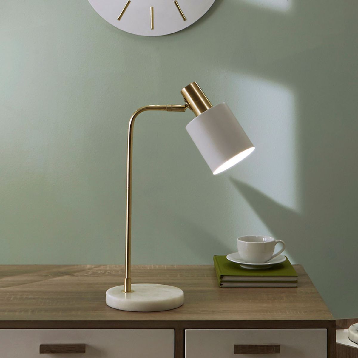 Pacific Lifestyle Biba Marble Footed White and Gold Table Lamp