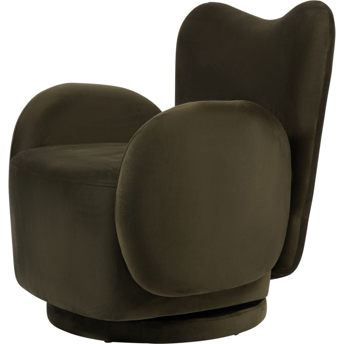 Libra Interiors Bingham Upholstered Swivel Chair Velvet Green