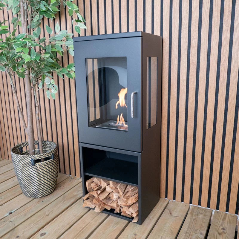 ScandiFlames Cheyenne Bioethanol Stove Fireplace - Black