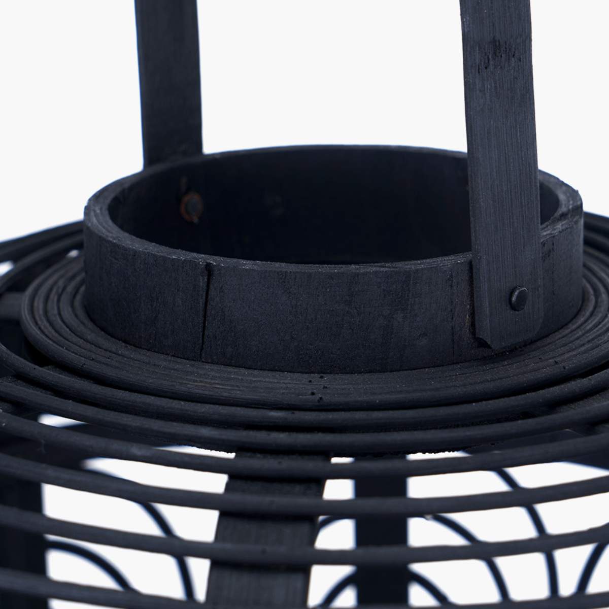 Pacific Lifestyle Black Bamboo and Glass Lantern