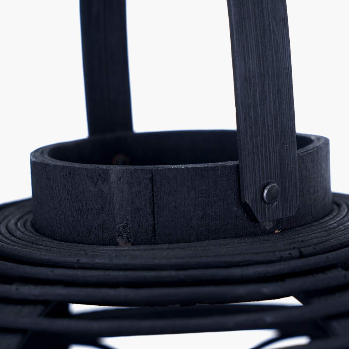 Pacific Lifestyle Black Bamboo and Glass Lantern