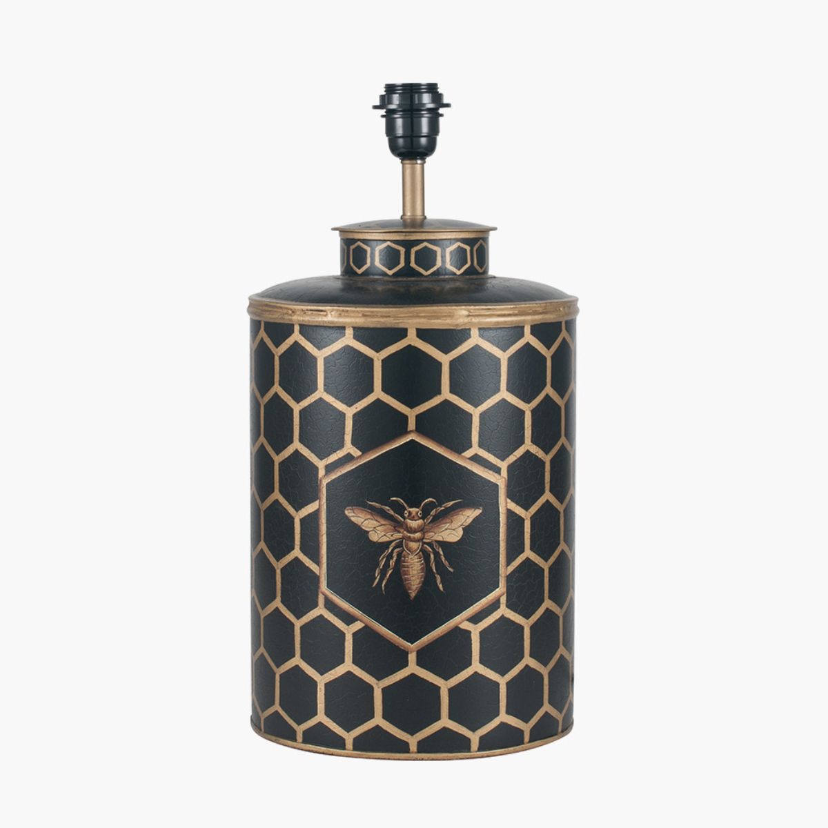 Pacific Lifestyle Black Honeycomb Hand Painted Metal Table Lamp Base