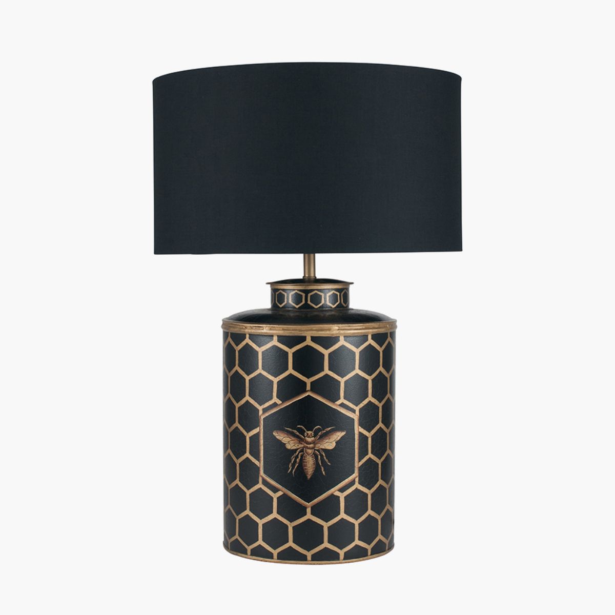 Pacific Lifestyle Black Honeycomb Hand Painted Metal Table Lamp Base