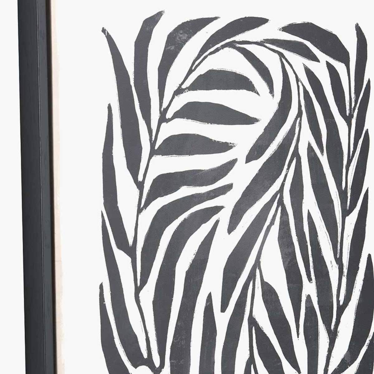 Pacific Lifestyle S/2 Black Leaf Print Canvases with Black Frames