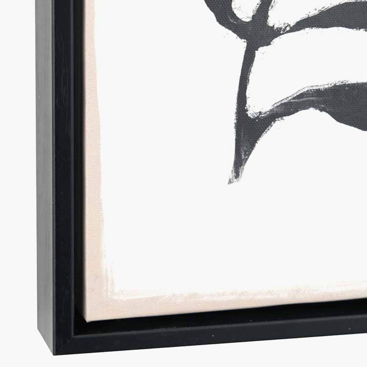Pacific Lifestyle S/2 Black Leaf Print Canvases with Black Frames