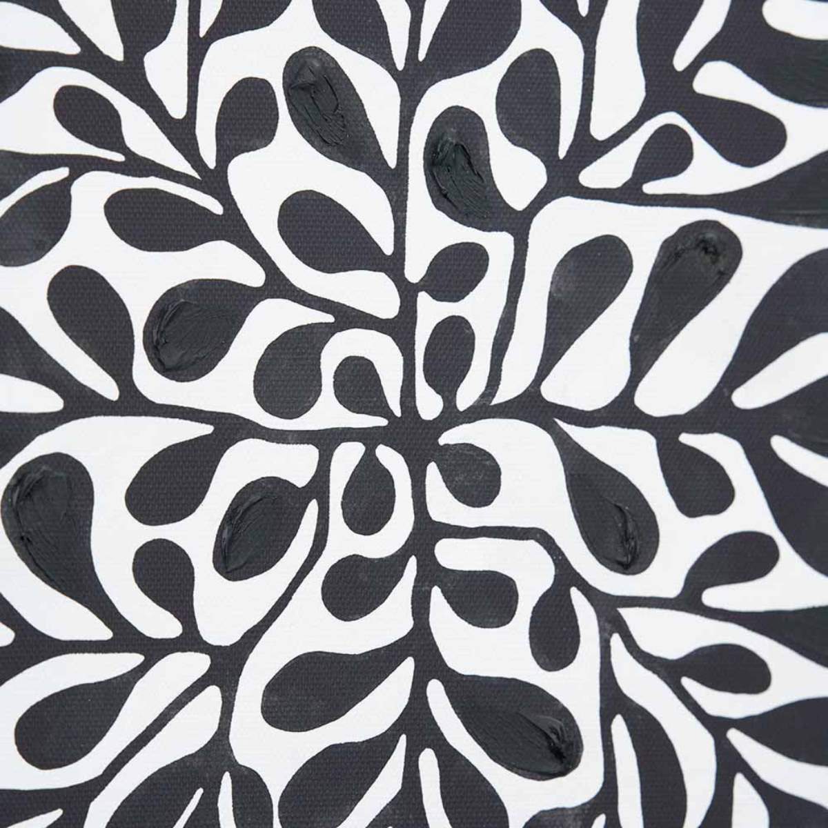 Pacific Lifestyle S/2 Black Leaf Print Square Canvases with Black Frames