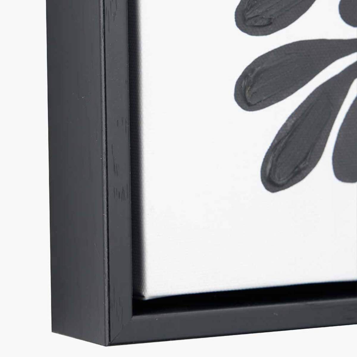 Pacific Lifestyle S/2 Black Leaf Print Square Canvases with Black Frames