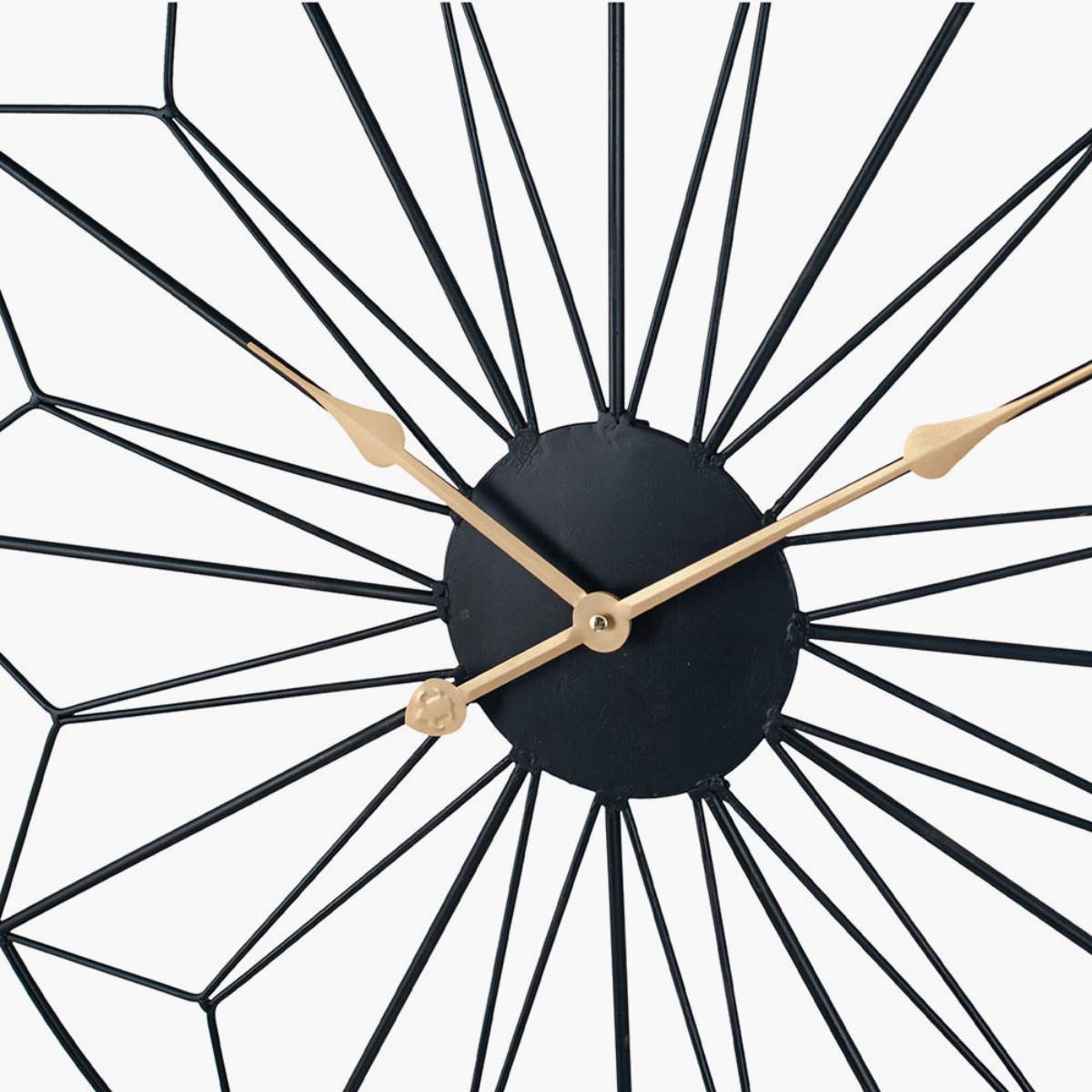 Pacific Lifestyle Black Metal Geo Design Round Wall Clock