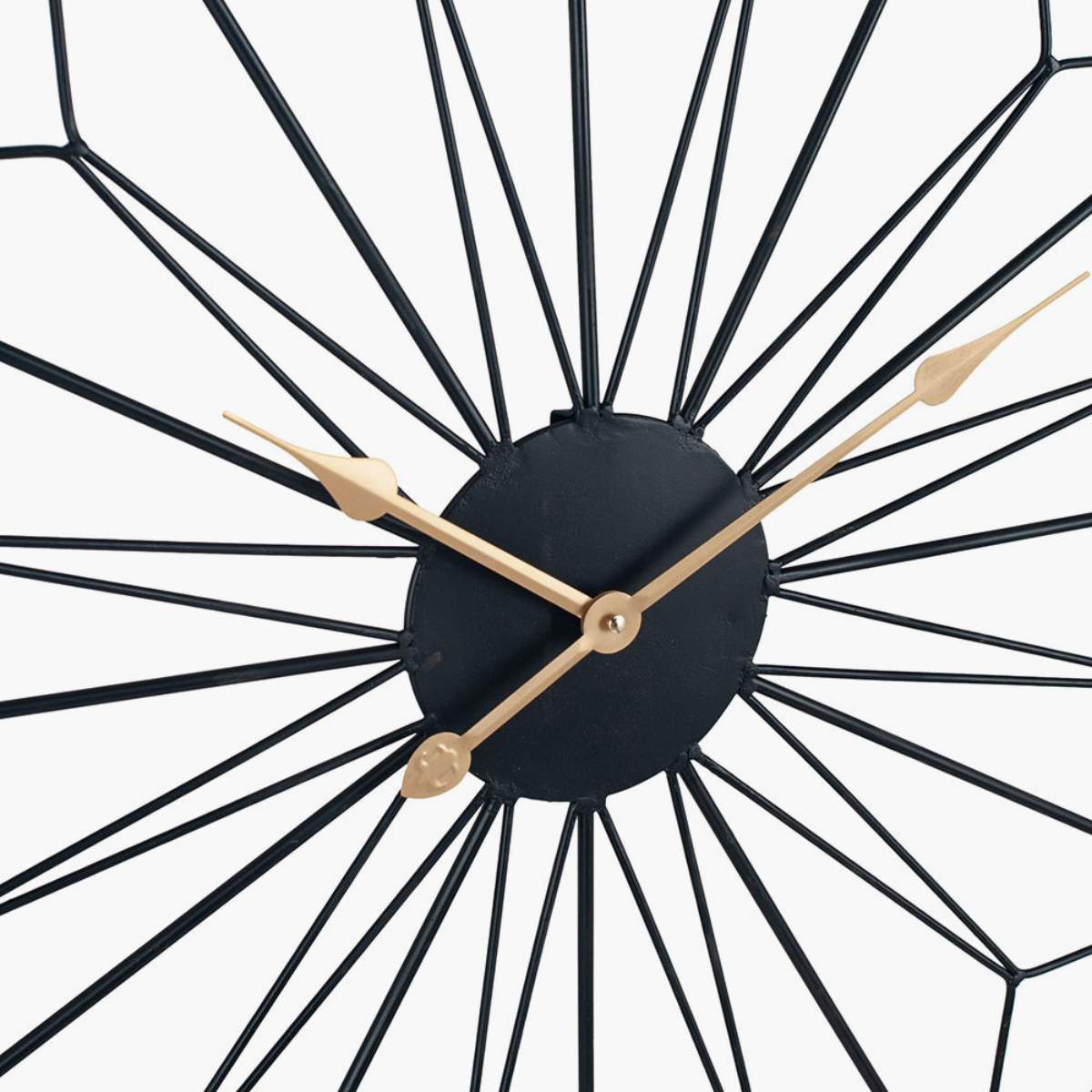 Pacific Lifestyle Black Metal Geo Design Round Wall Clock
