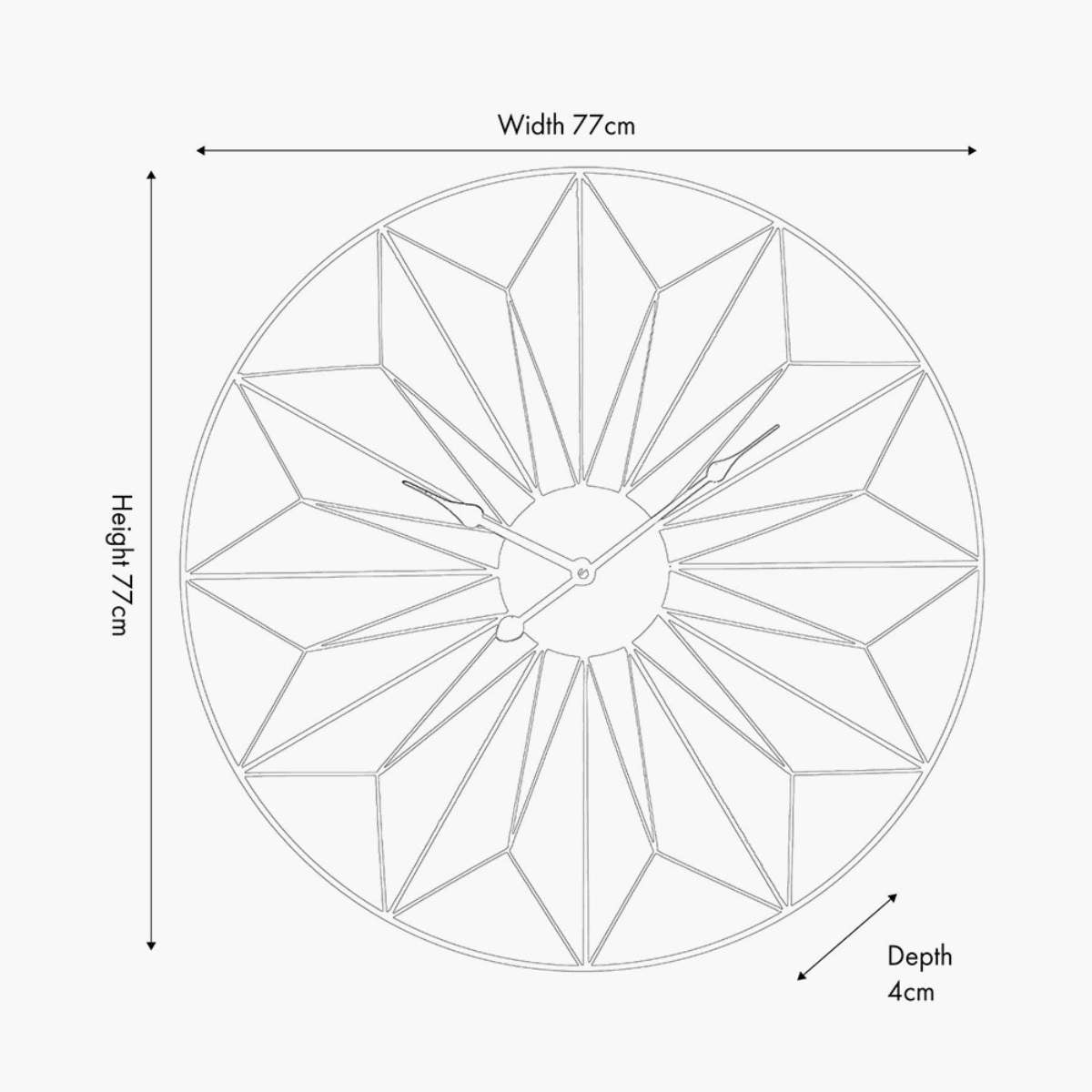 Pacific Lifestyle Black Metal Geo Design Round Wall Clock