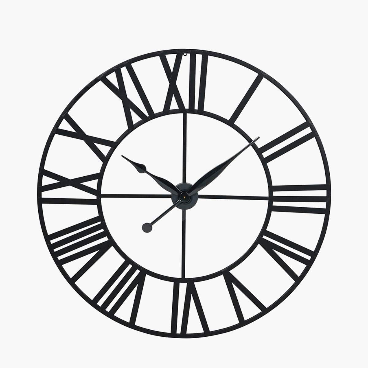 Pacific Lifestyle Black Metal Large Round Wall Clock