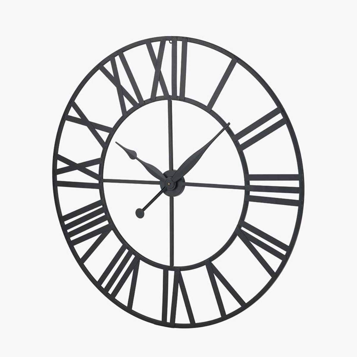 Pacific Lifestyle Black Metal Large Round Wall Clock