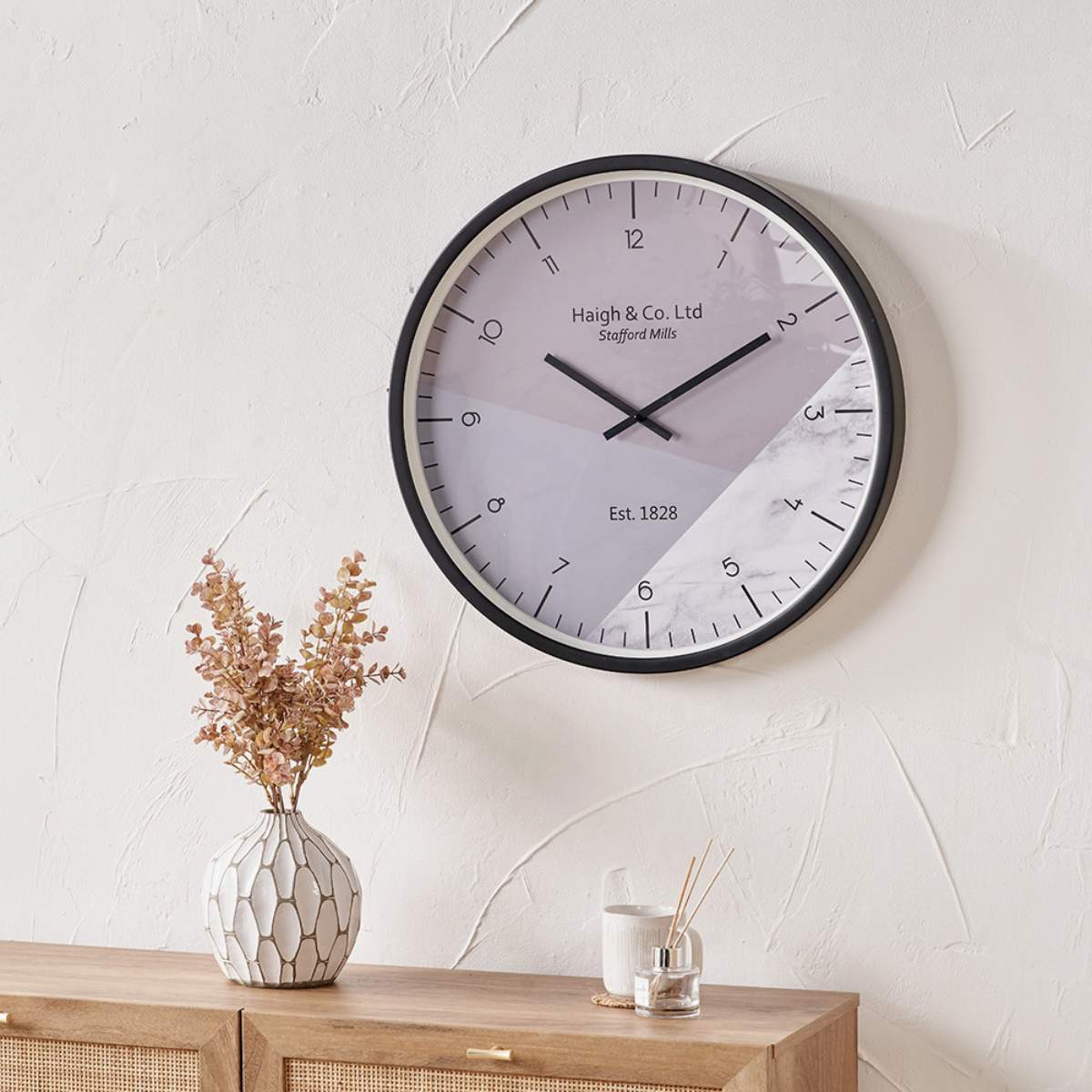 Pacific Lifestyle Black Metal Printed Face Wall Clock