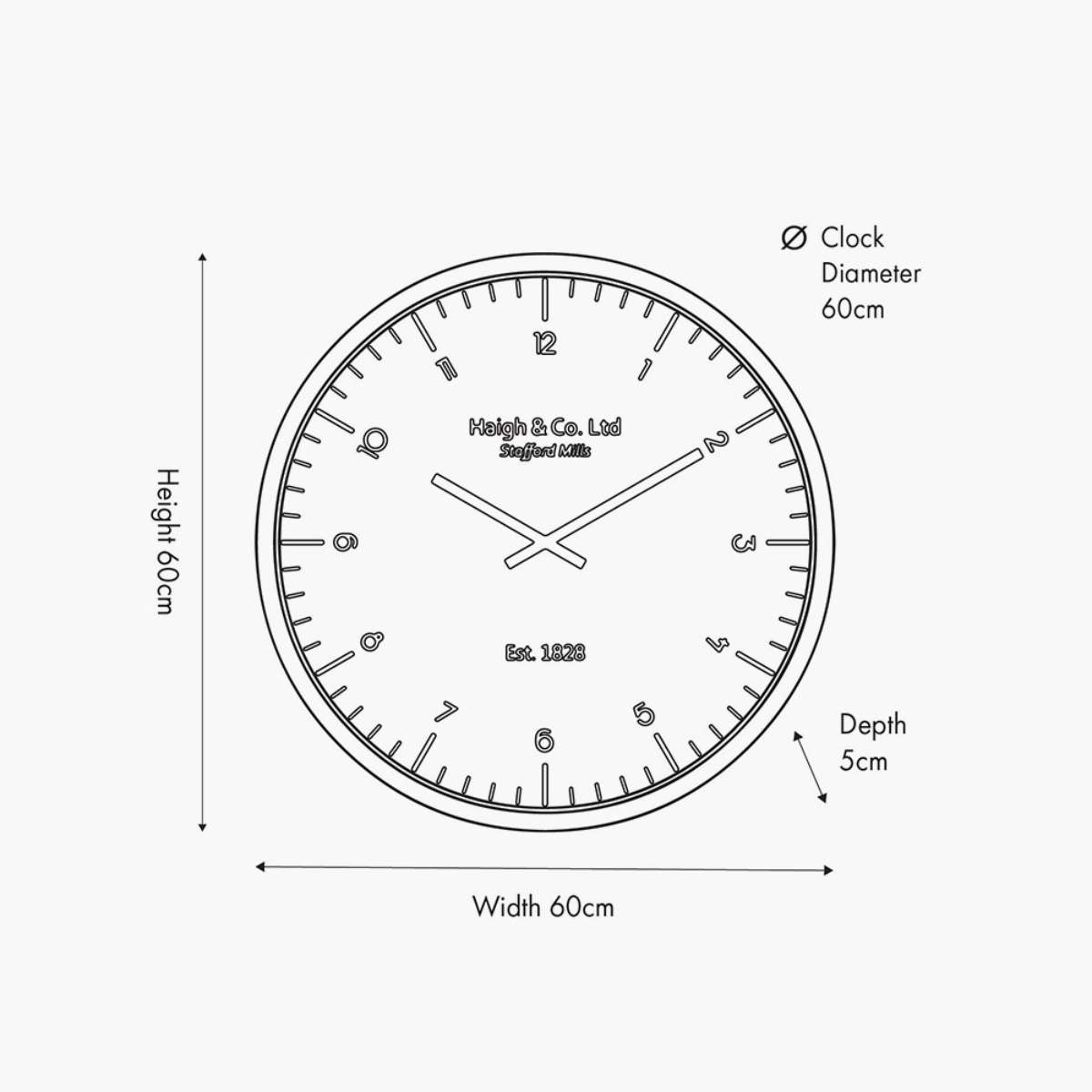 Pacific Lifestyle Black Metal Printed Face Wall Clock