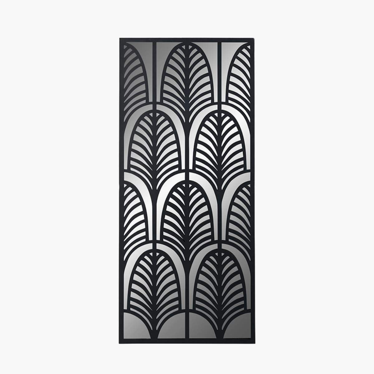 Pacific Lifestyle Black Metal Rectangular Mirrored Wall Art