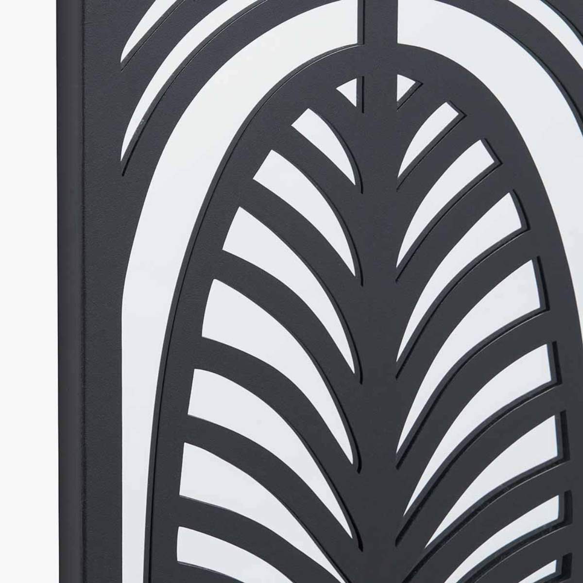 Pacific Lifestyle Black Metal Rectangular Mirrored Wall Art