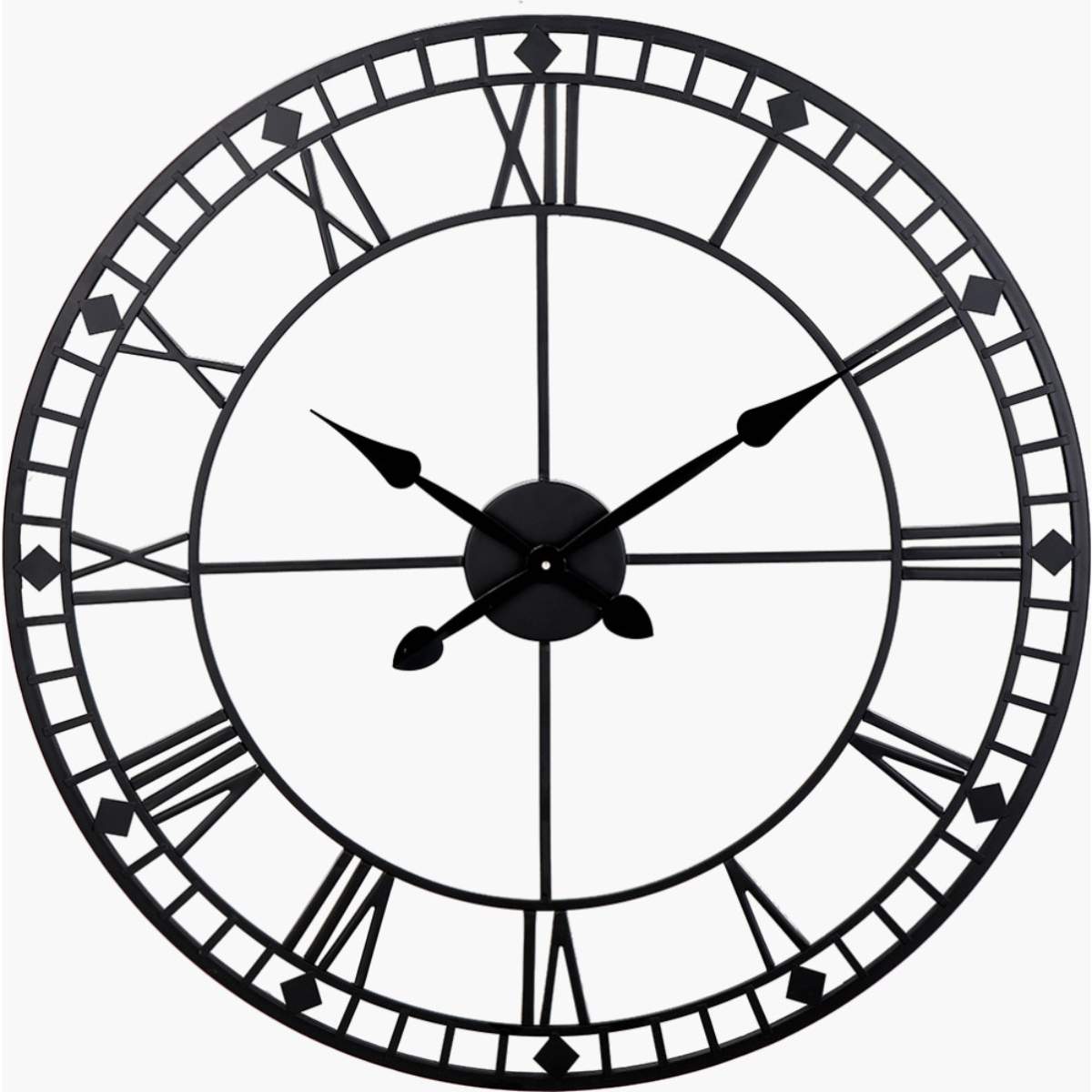 Pacific Lifestyle Black Metal Round Wall Clock Large