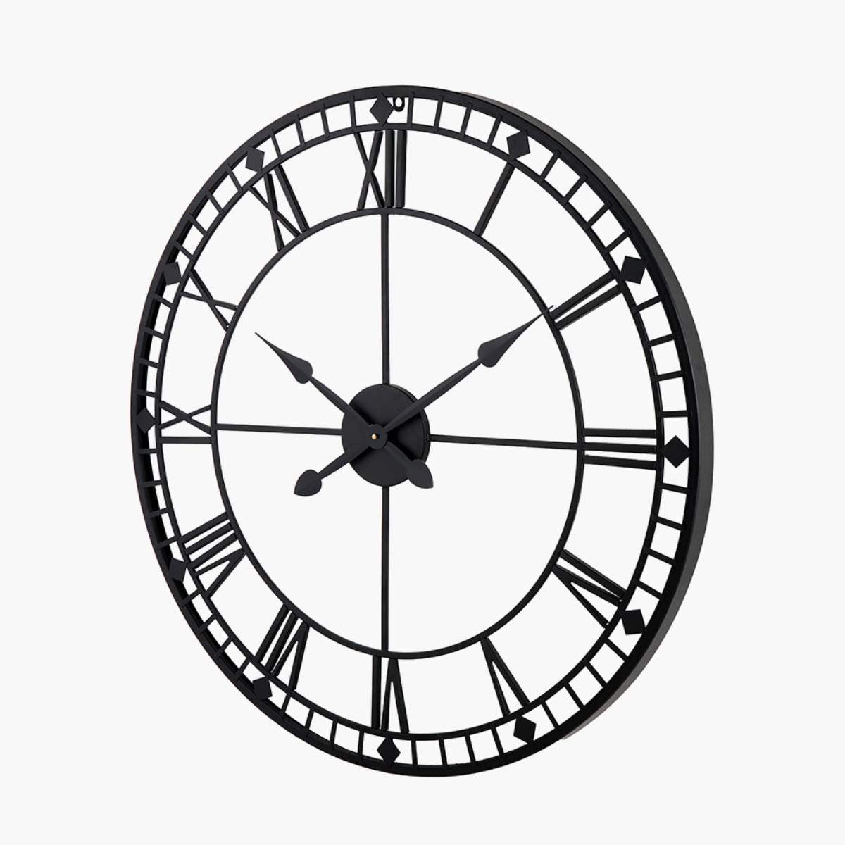 Pacific Lifestyle Black Metal Round Wall Clock Large
