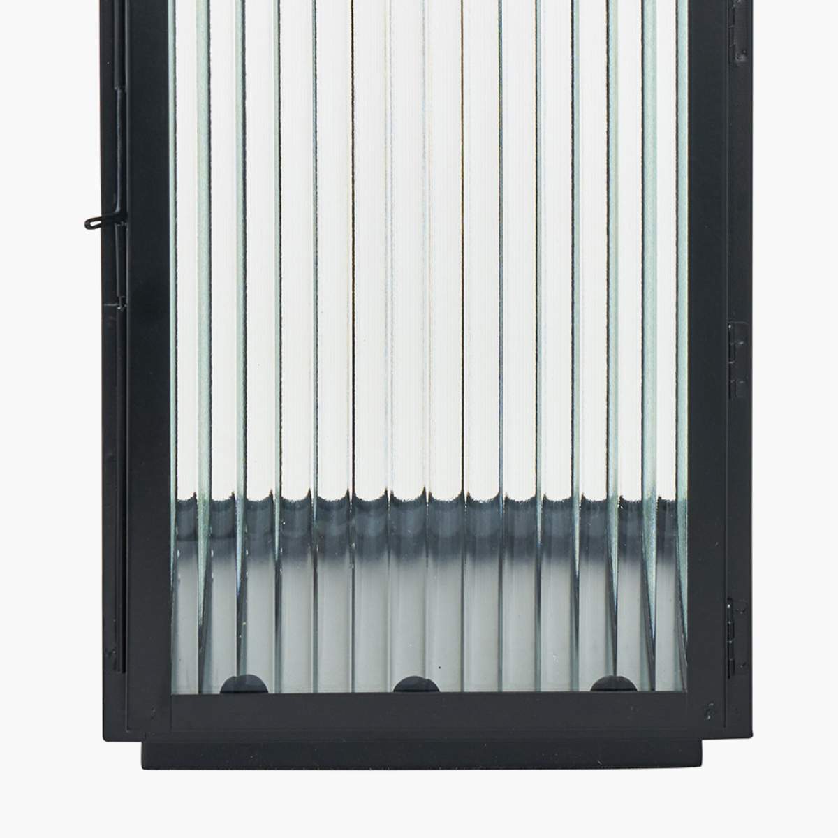 Pacific Lifestyle S/2 Black Metal and Ribbed Glass Lanterns