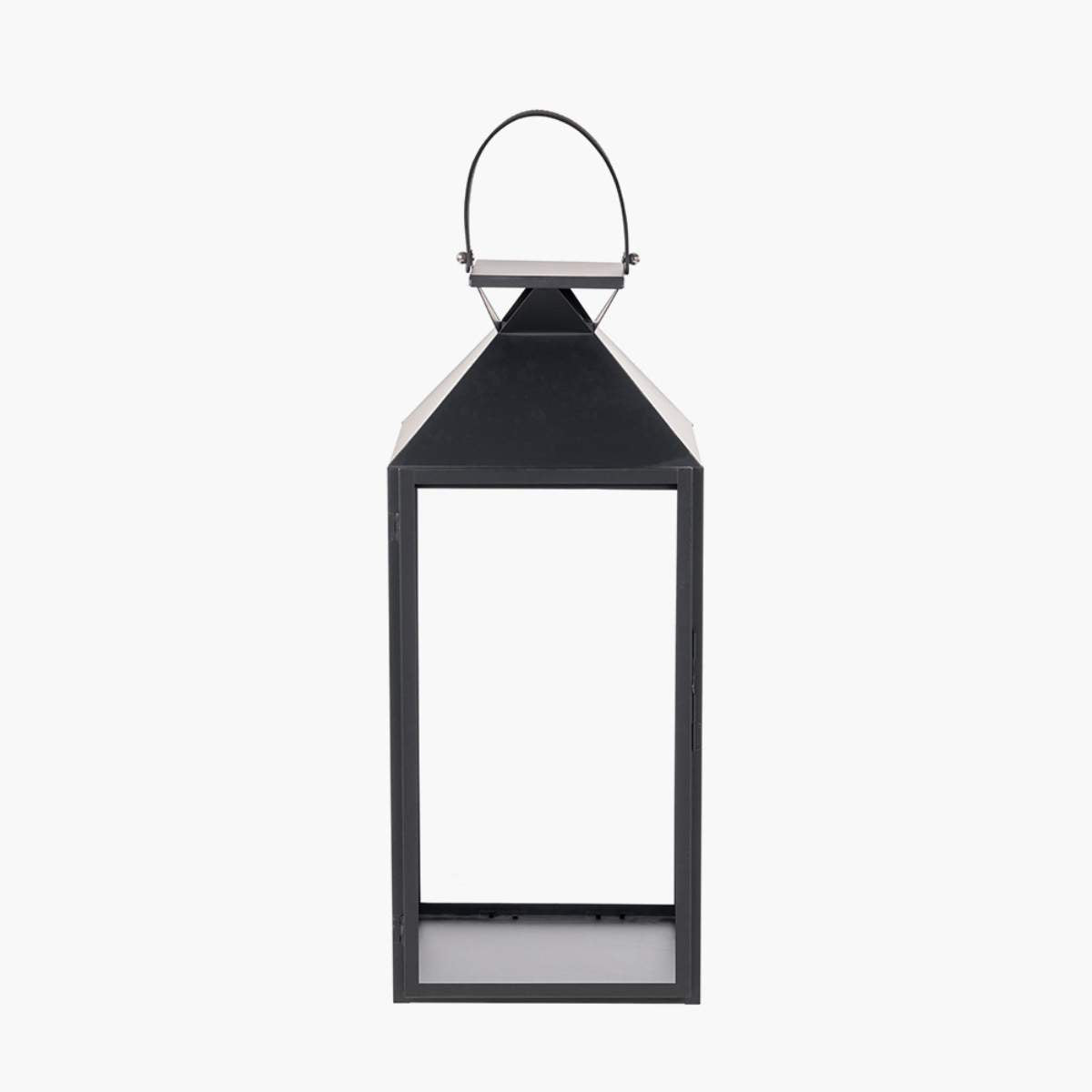 Pacific Lifestyle Black Stainless Steel and Glass Large Lantern