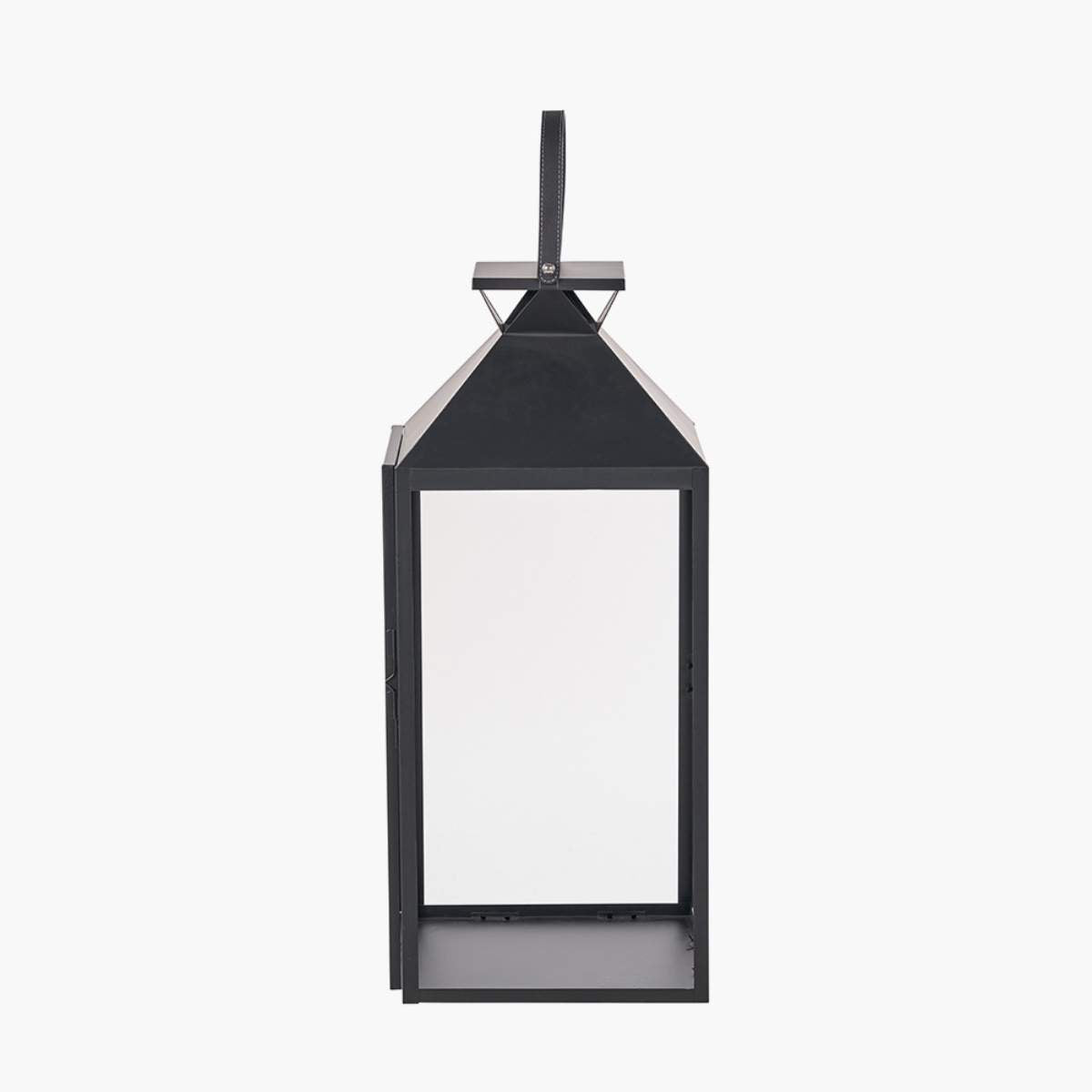 Pacific Lifestyle Black Stainless Steel and Glass Large Lantern