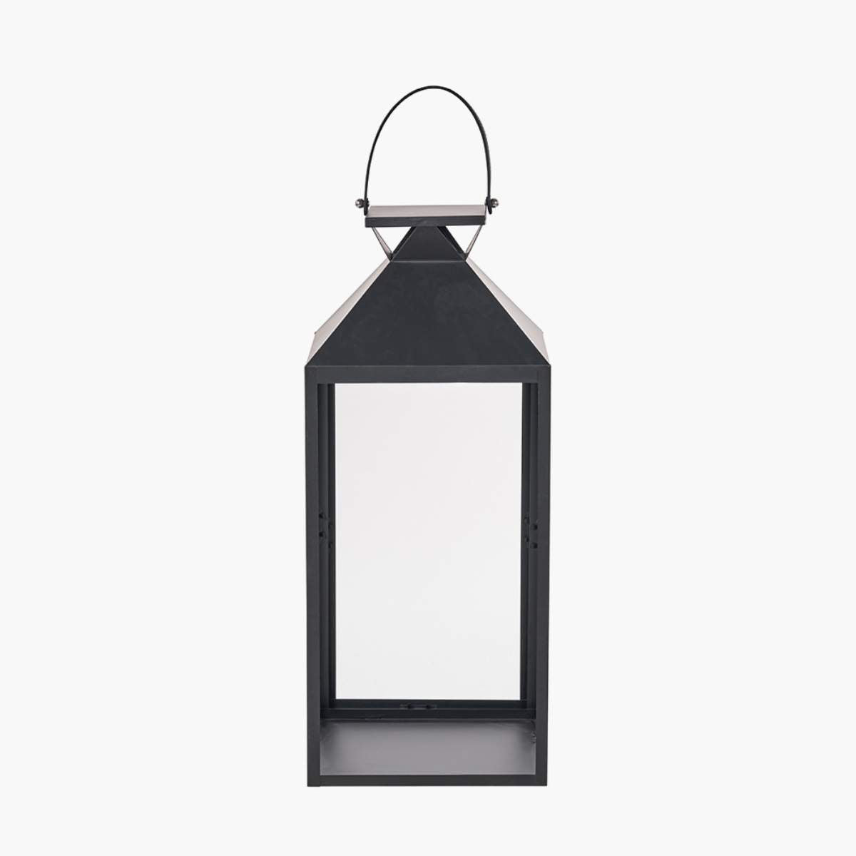 Pacific Lifestyle Black Stainless Steel and Glass Large Lantern
