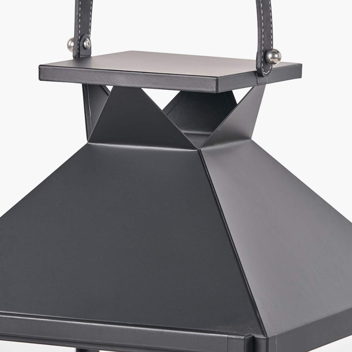 Pacific Lifestyle Black Stainless Steel and Glass Large Lantern