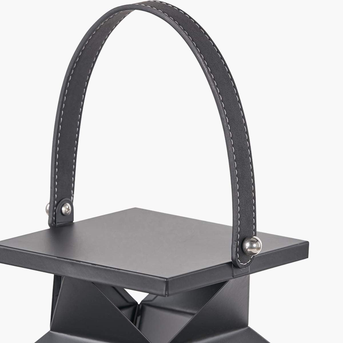 Pacific Lifestyle Black Stainless Steel and Glass Large Lantern