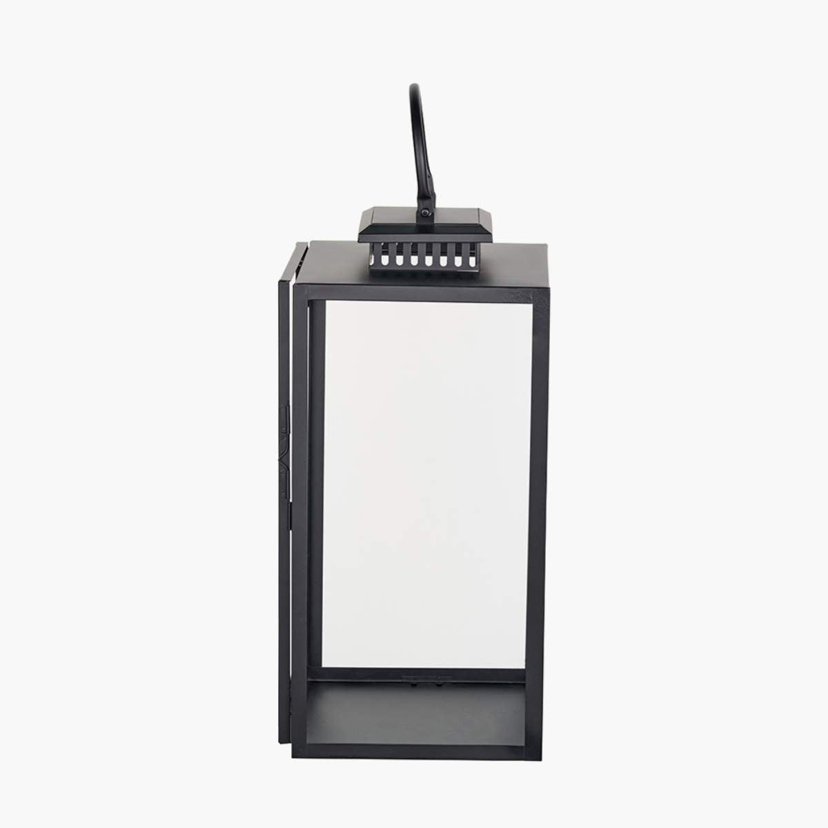 Pacific Lifestyle Black Stainless Steel and Glass Rectangular Lantern