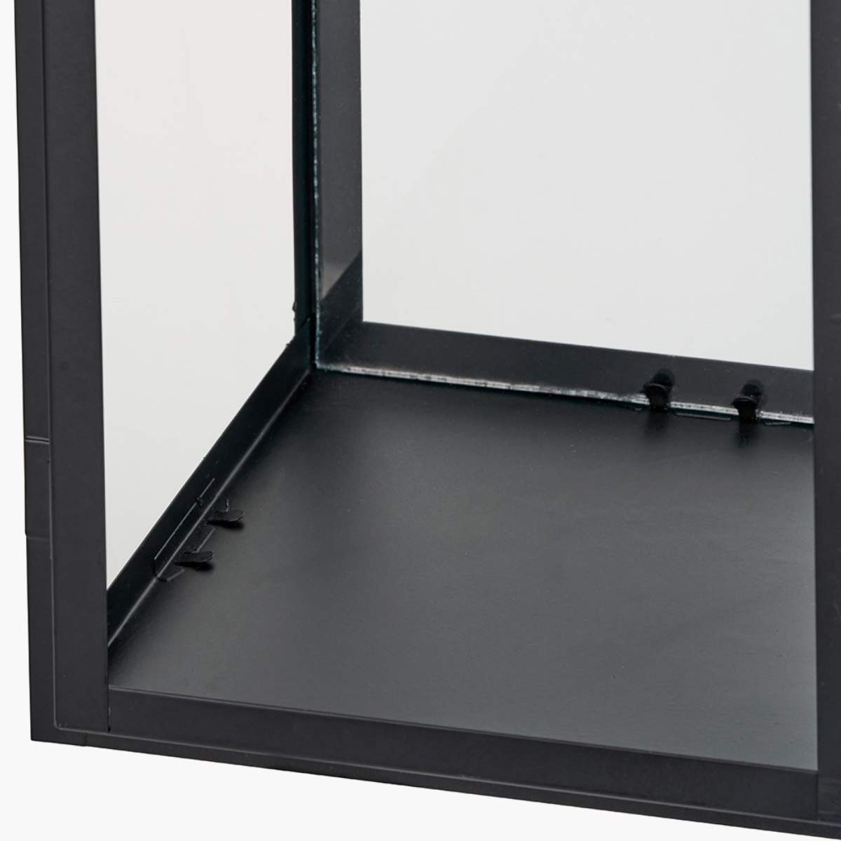 Pacific Lifestyle Black Stainless Steel and Glass Rectangular Lantern