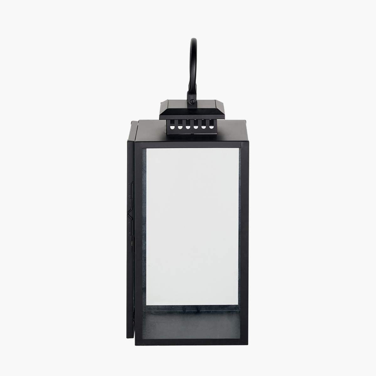 Pacific Lifestyle Black Stainless Steel and Glass Rectangular Lantern