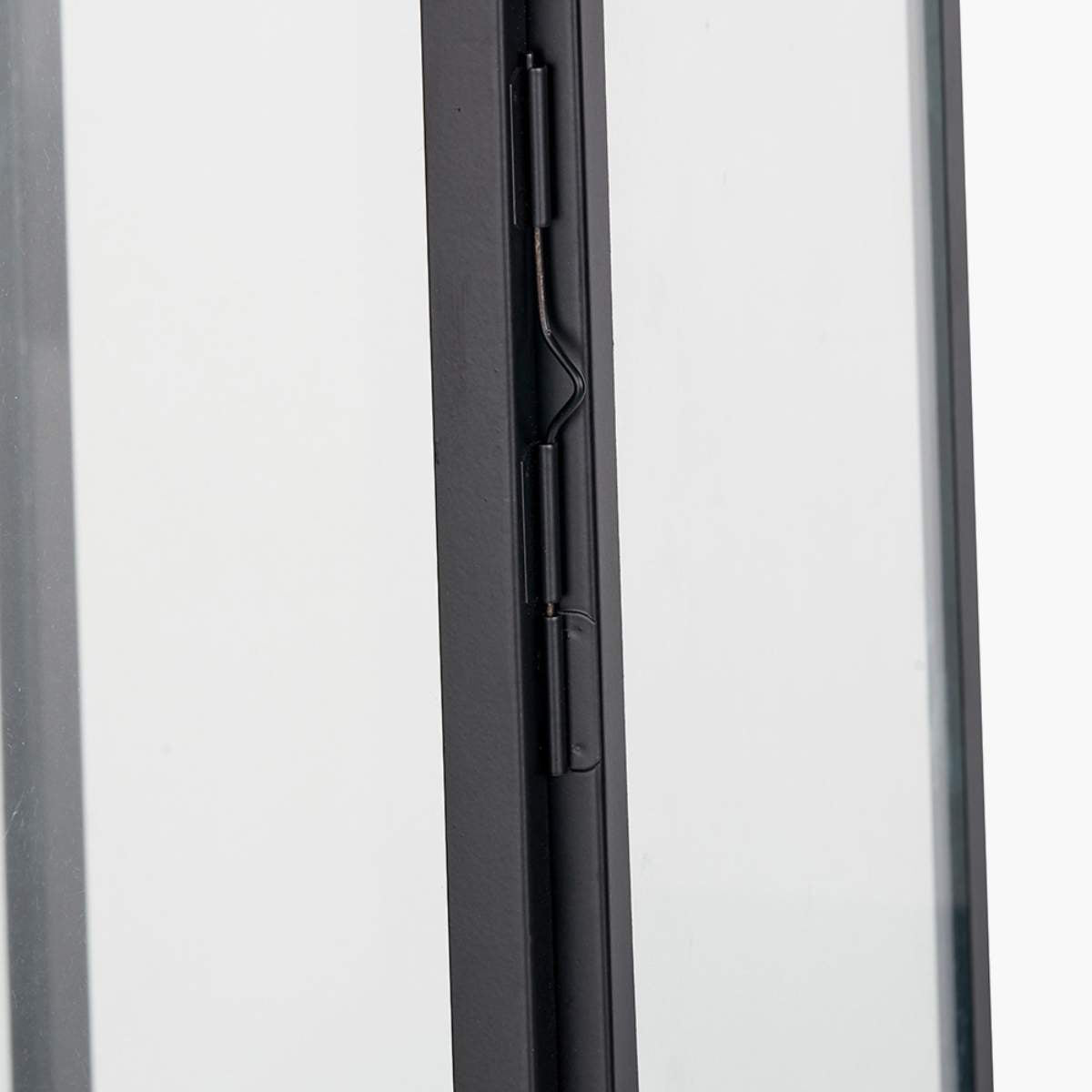 Pacific Lifestyle Black Stainless Steel and Glass Rectangular Lantern