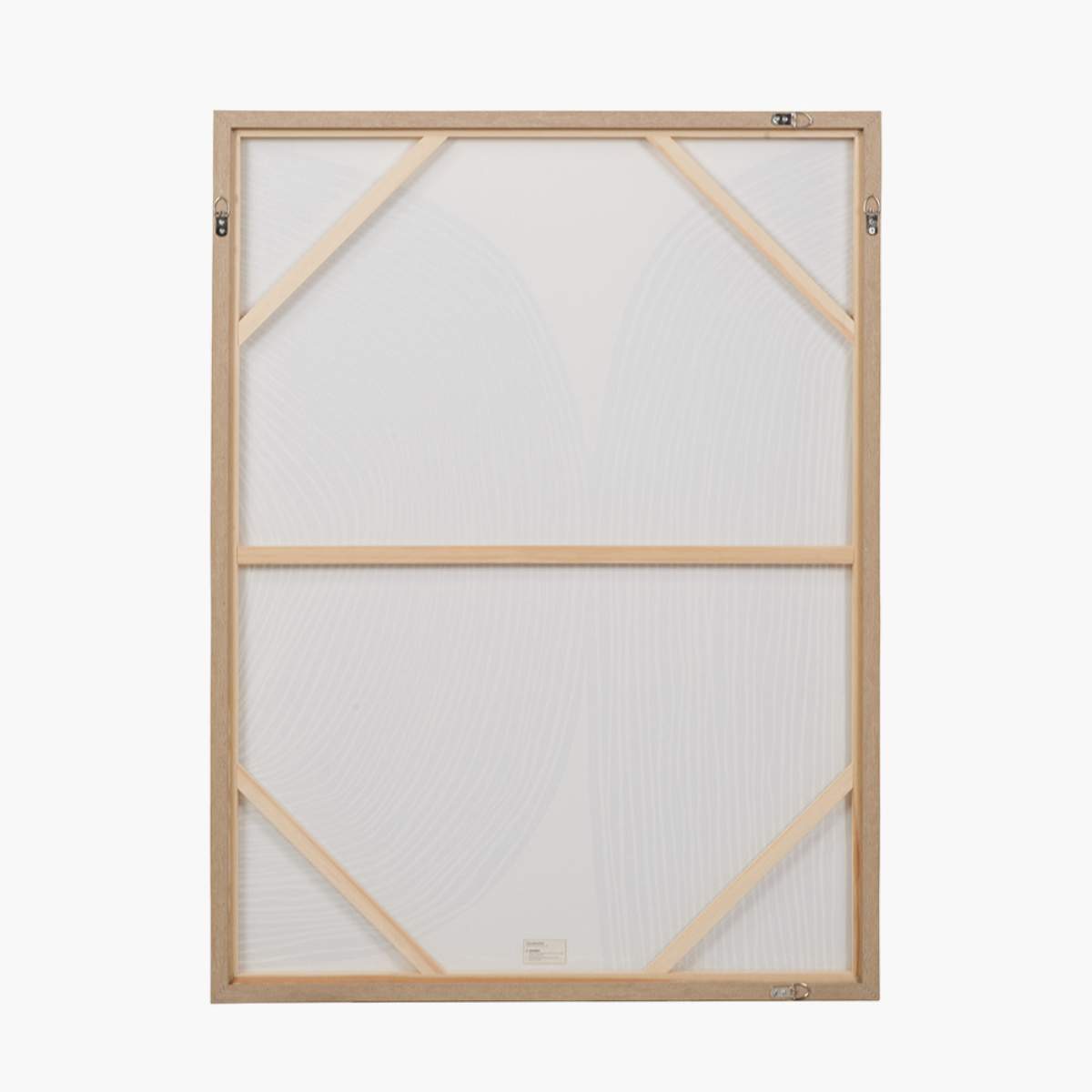 Beau&Co Black and Cream Abstract Canvas with Natural Frame