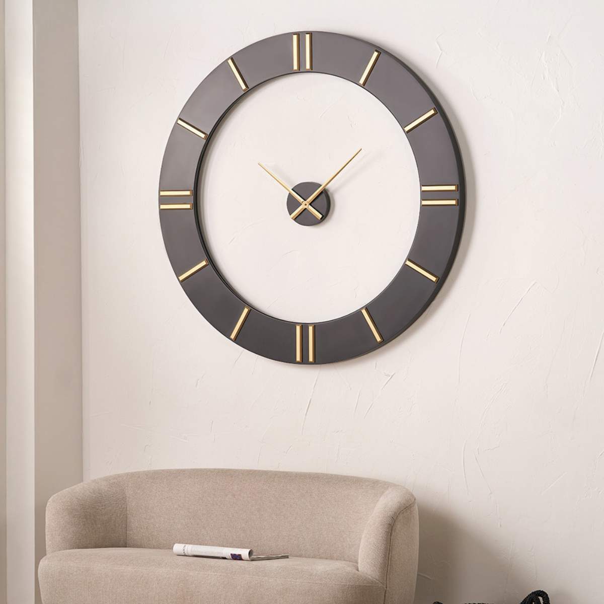 Pacific Lifestyle Black and Gold 2 Piece Open Wall Clock