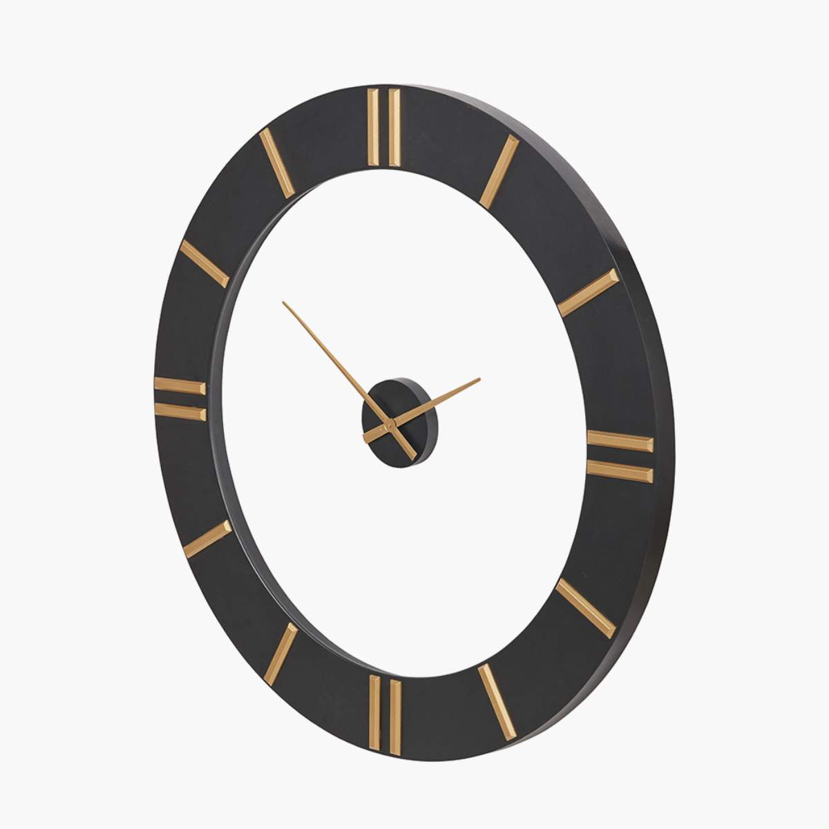 Pacific Lifestyle Black and Gold 2 Piece Open Wall Clock