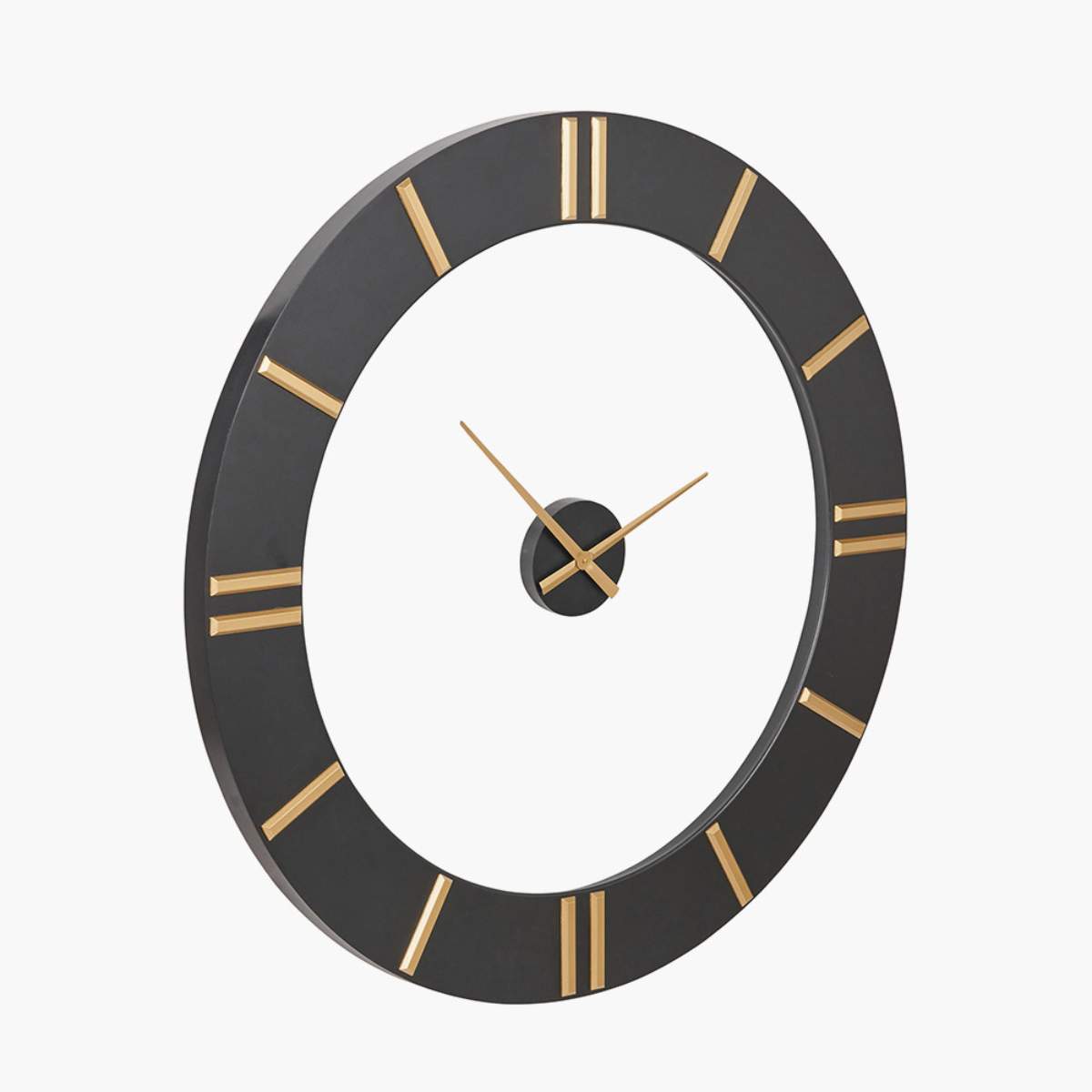 Pacific Lifestyle Black and Gold 2 Piece Open Wall Clock