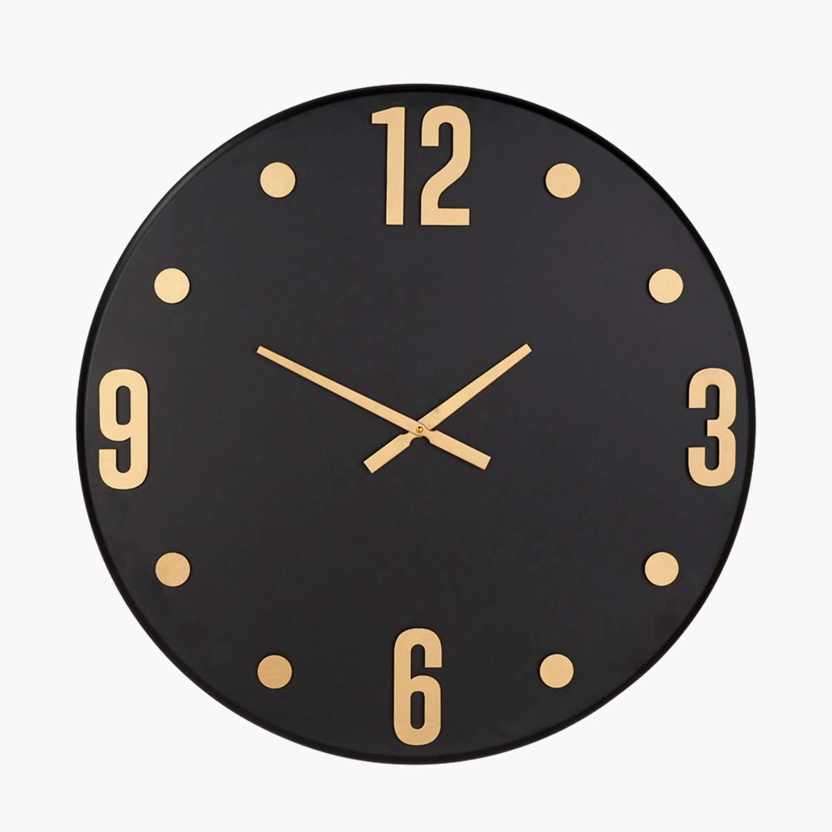 Beau&Co Black and Gold Metal Retro Wall Clock
