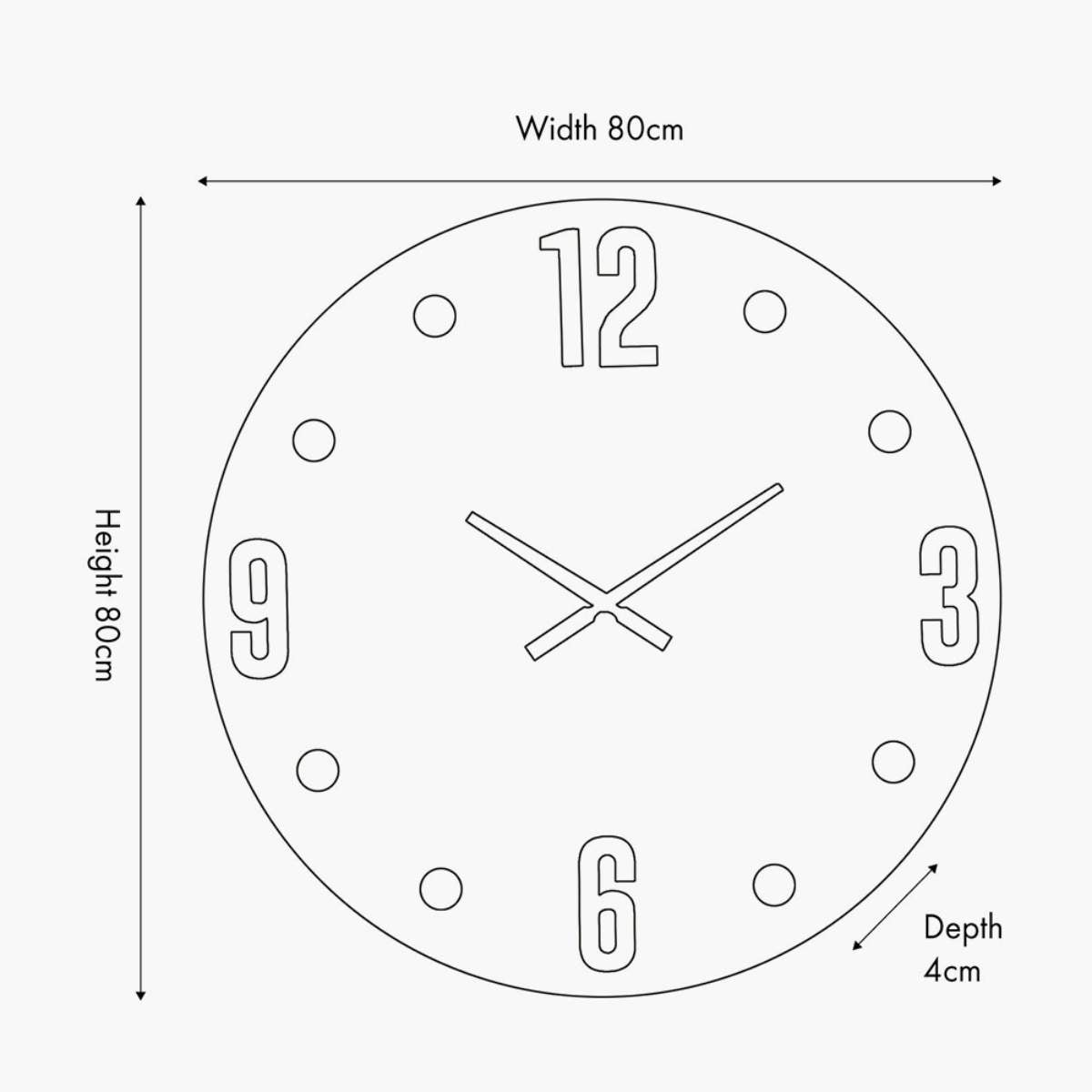 Beau&Co Black and Gold Metal Retro Wall Clock