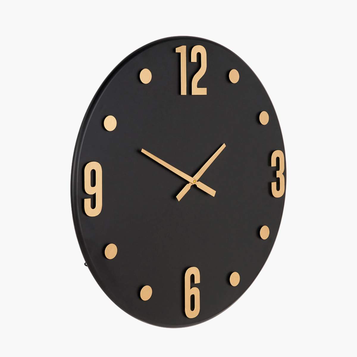 Beau&Co Black and Gold Metal Retro Wall Clock