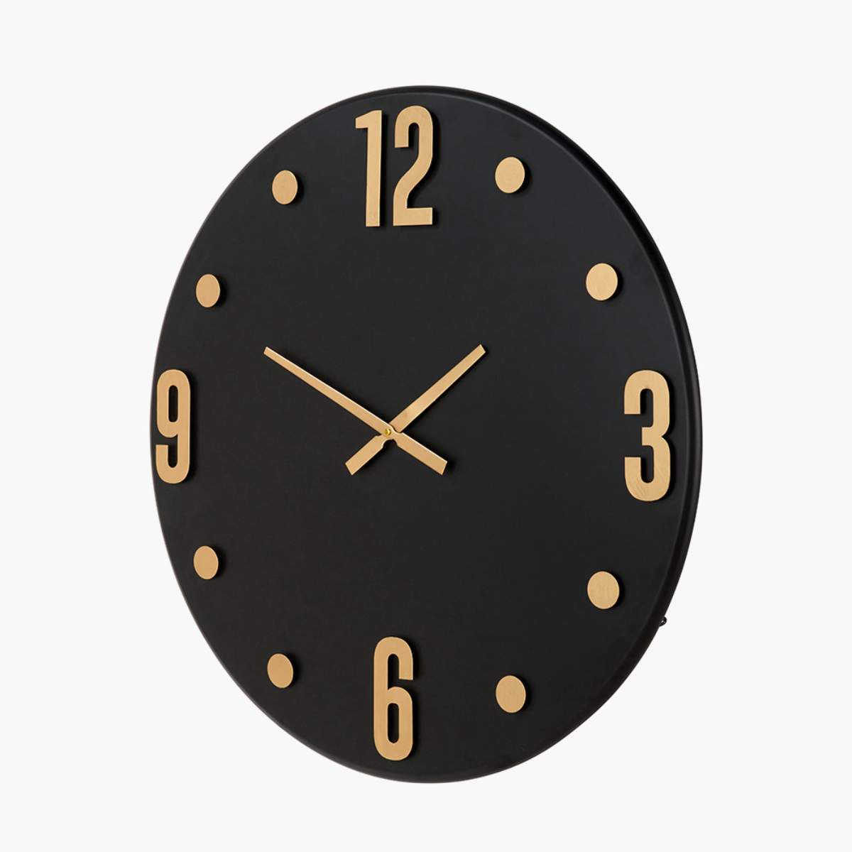 Beau&Co Black and Gold Metal Retro Wall Clock