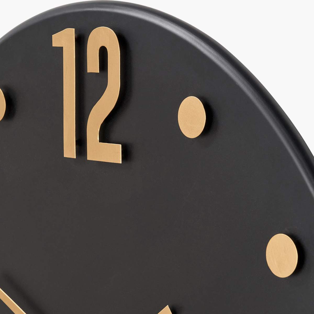 Beau&Co Black and Gold Metal Retro Wall Clock