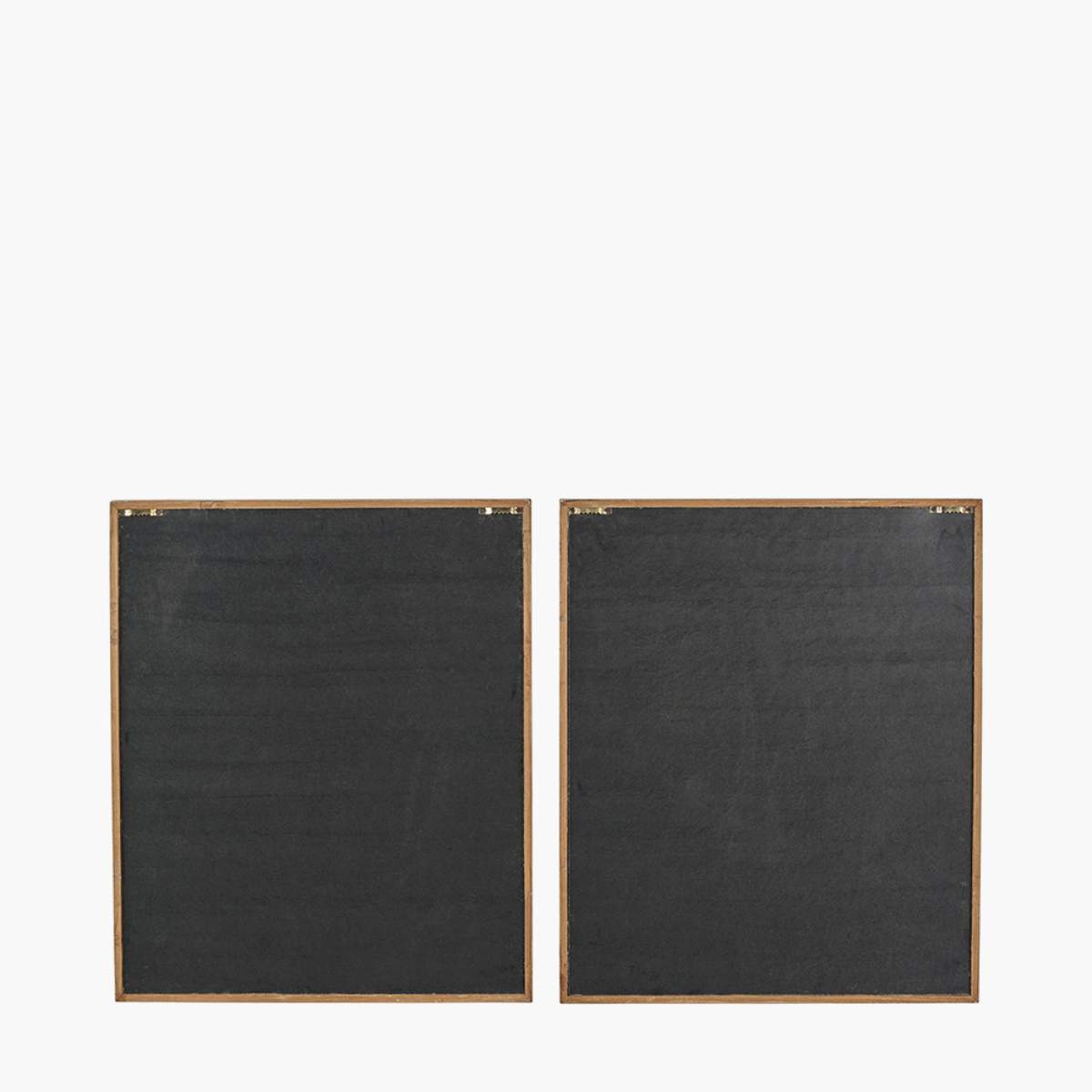 Beau&Co Black and Natural Wood Textured Design Wall Art Pair