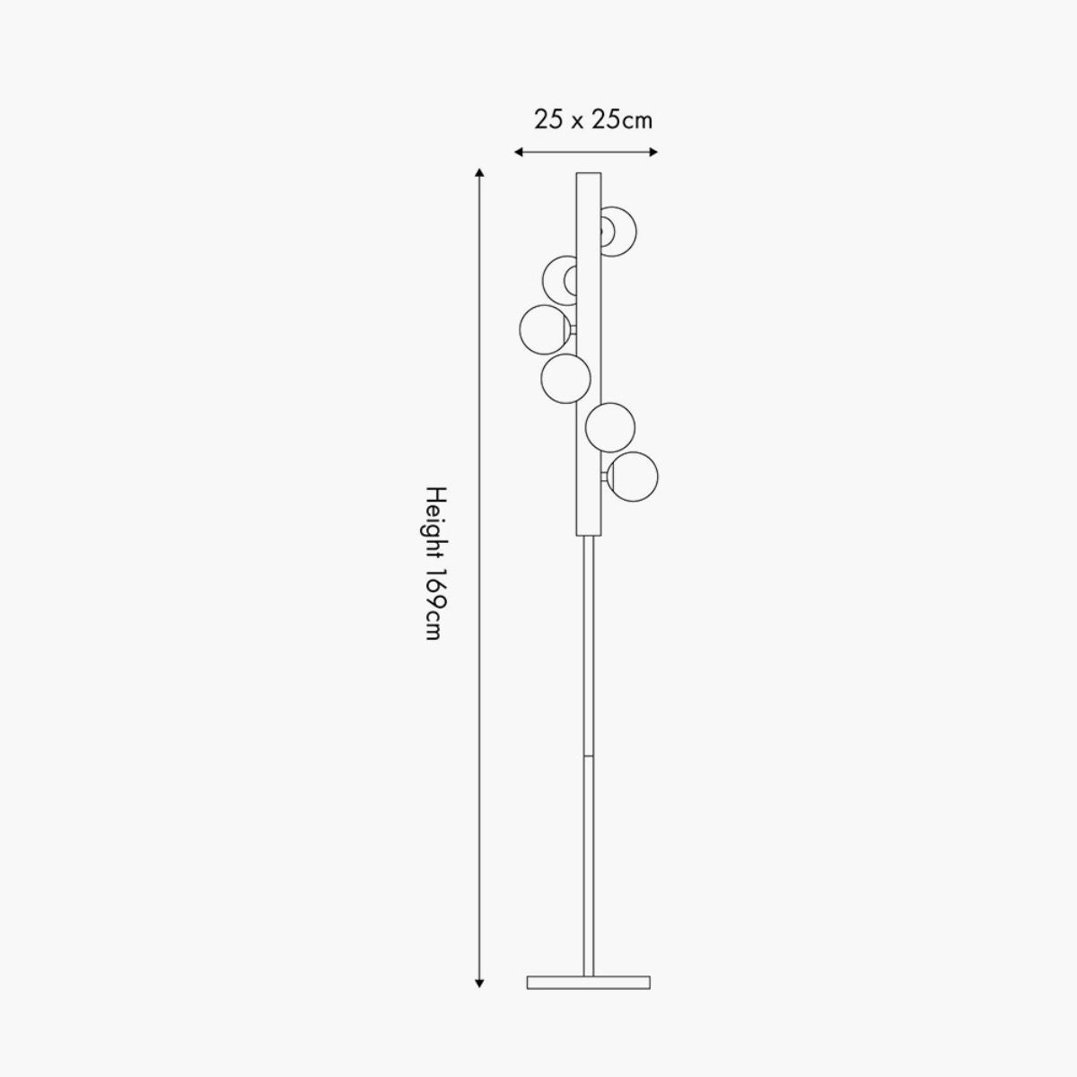 Pacific Lifestyle Blair Smoke Glass Ball and Black Metal Floor Lamp