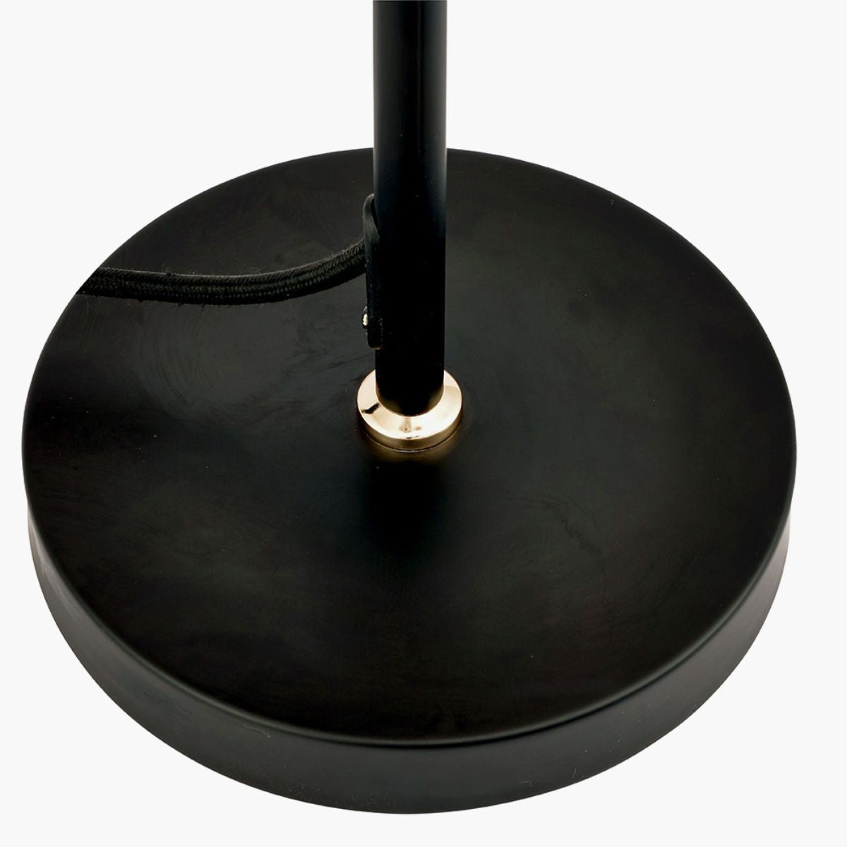 Pacific Lifestyle Blair Smoke Glass Ball and Black Metal Table Lamp