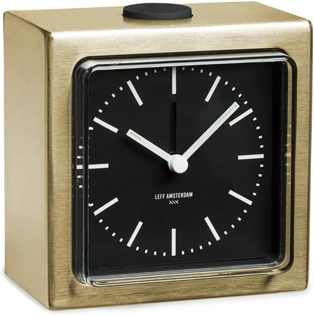 Block Alarm Clock Brass-Beaumonde