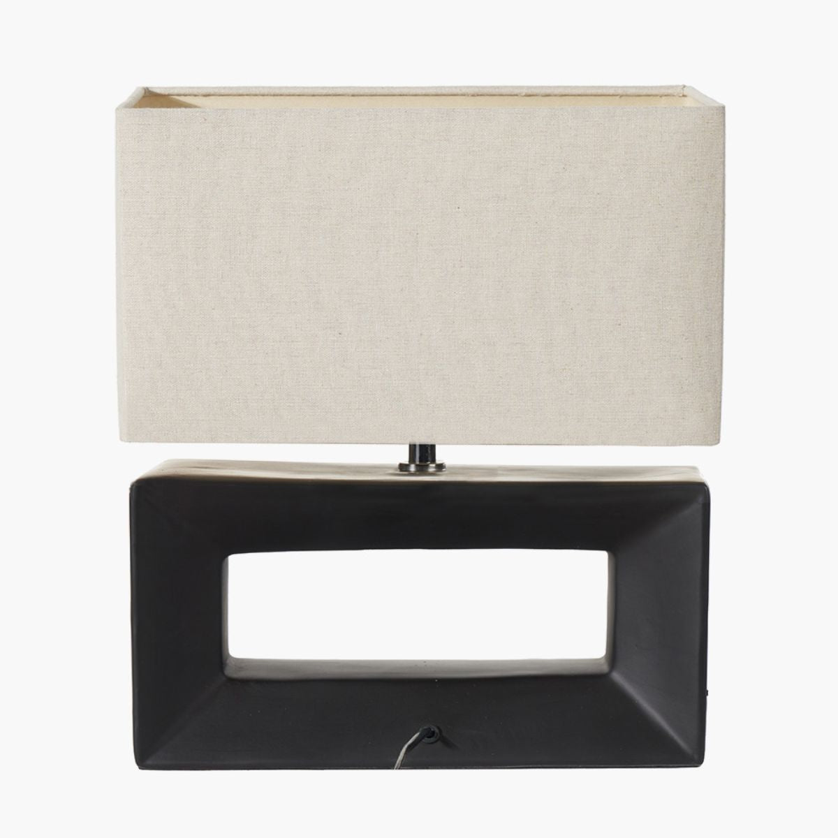 Pacific Lifestyle Block Black Ceramic Rectangular Table Lamp