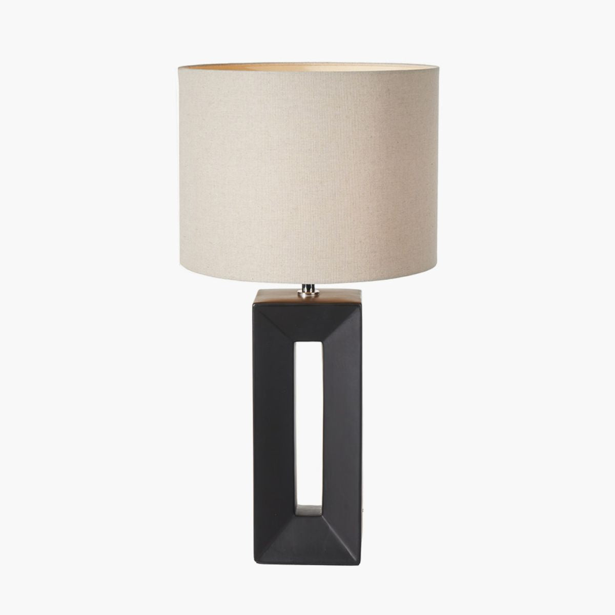 Pacific Lifestyle Block Black Ceramic Tall Table Lamp